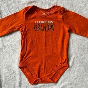 Jumping Beans I Love My Grandpa Long Sleeve Bodysuit in Orange - Size 12 Months